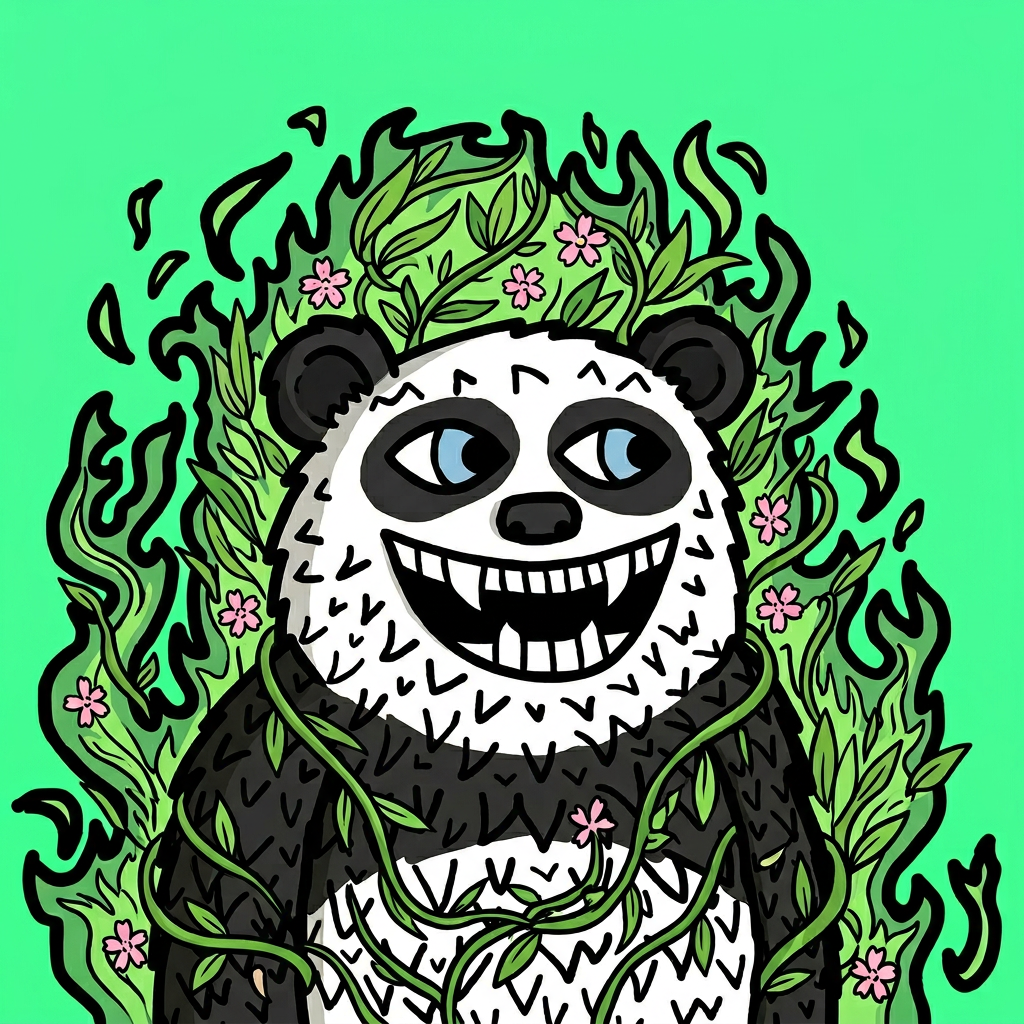 Lazzy Panda with Bamboo Leaf aura