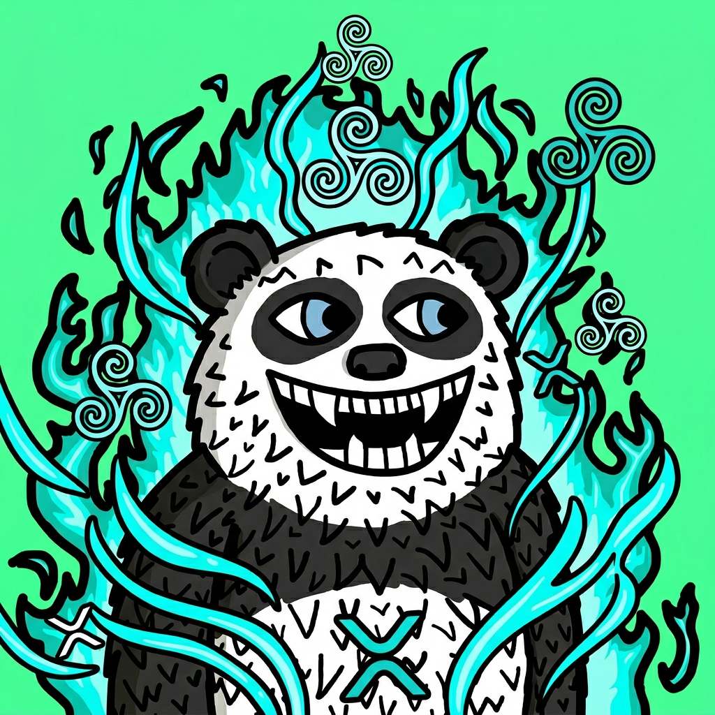 Lazzy Panda with XRP Triskelion aura