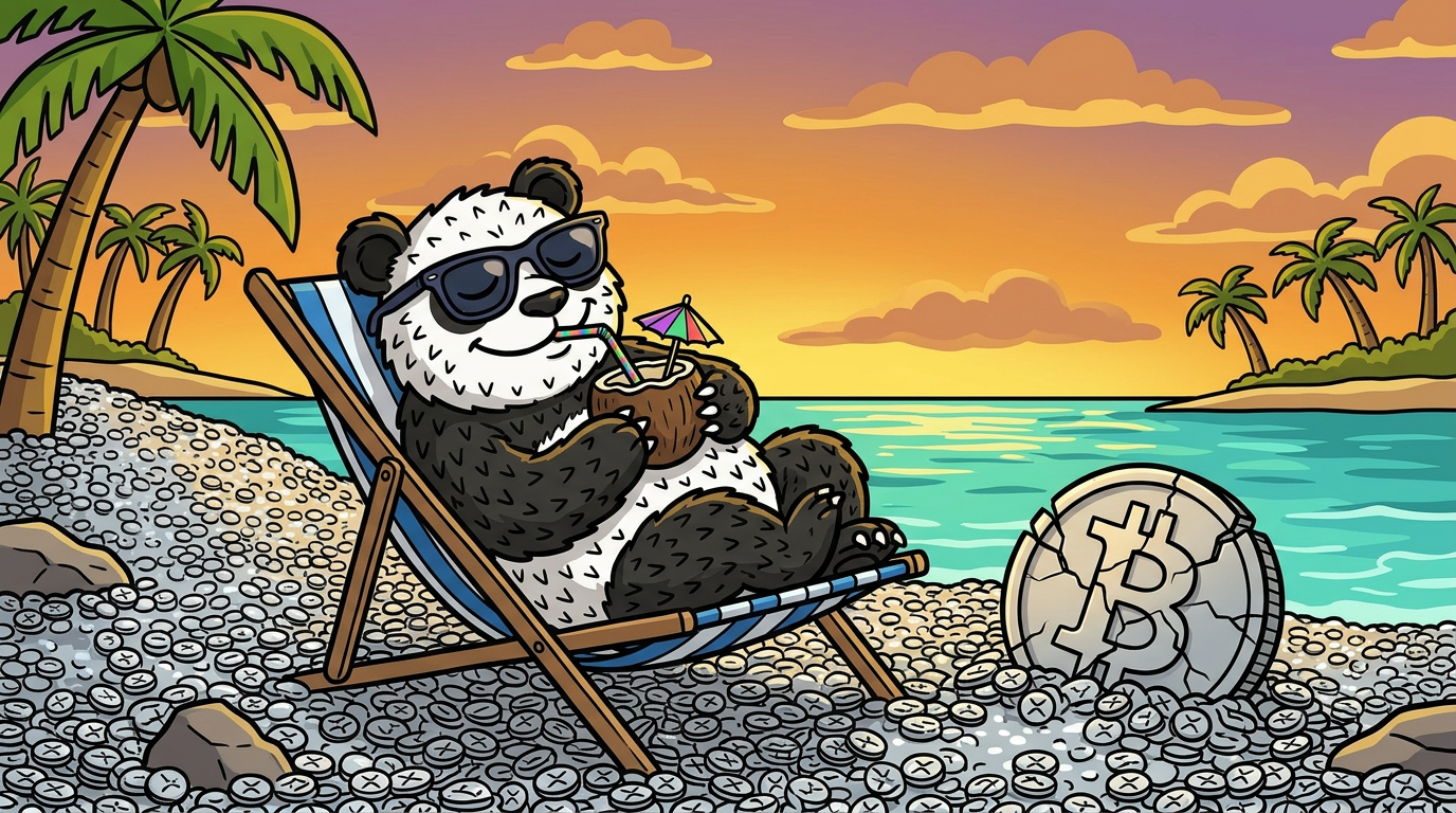 SUNSET, SHADES, SIPS BTC CRACKING IN THE SAND