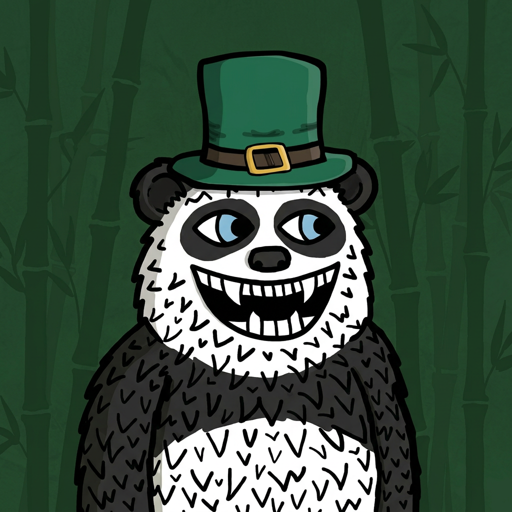 Lazzy Panda wearing Leprechaun Hat