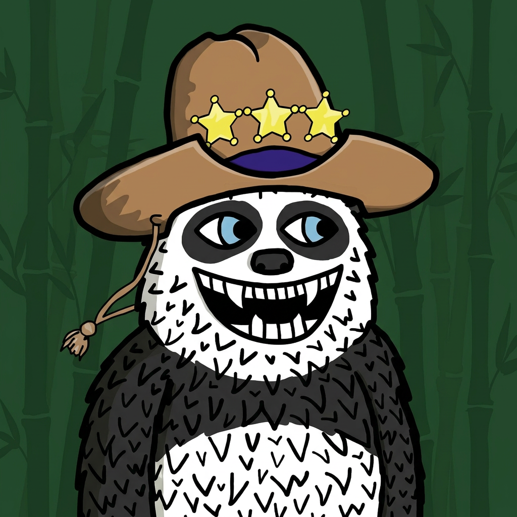 Lazzy Panda wearing Sheriff Hat