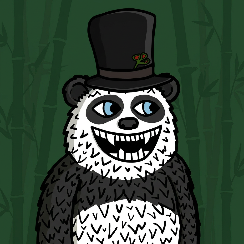 Lazzy Panda wearing Top Hat