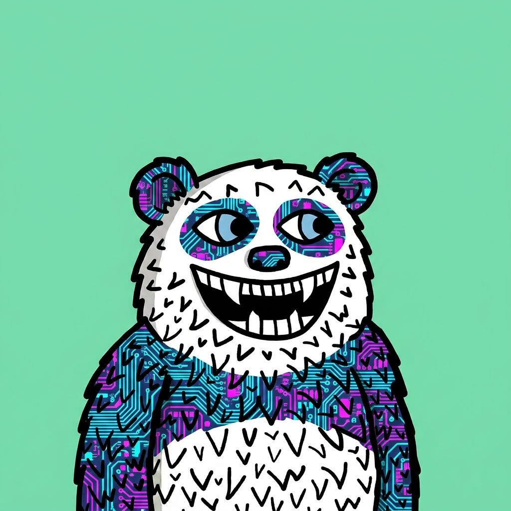 Neon Circuit Lazzy Panda NFT skin