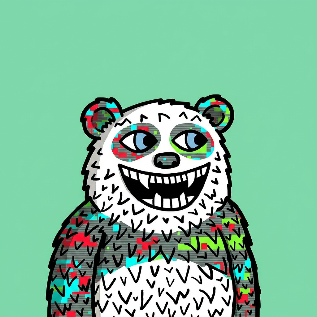 Pixel Glitch Lazzy Panda NFT skin