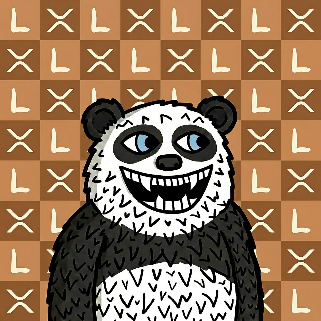 Lazzy Panda on Caramel Damier background