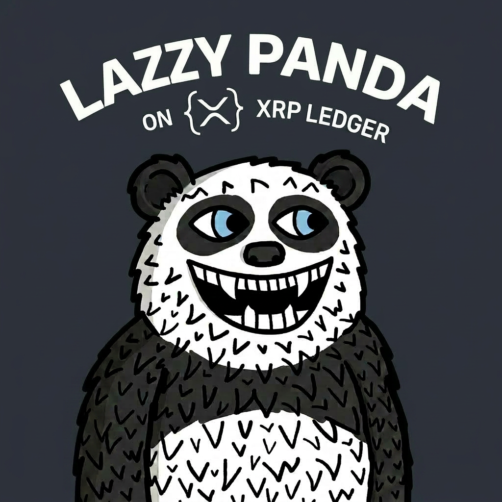 Lazzy Panda on Midnight Charcoal background