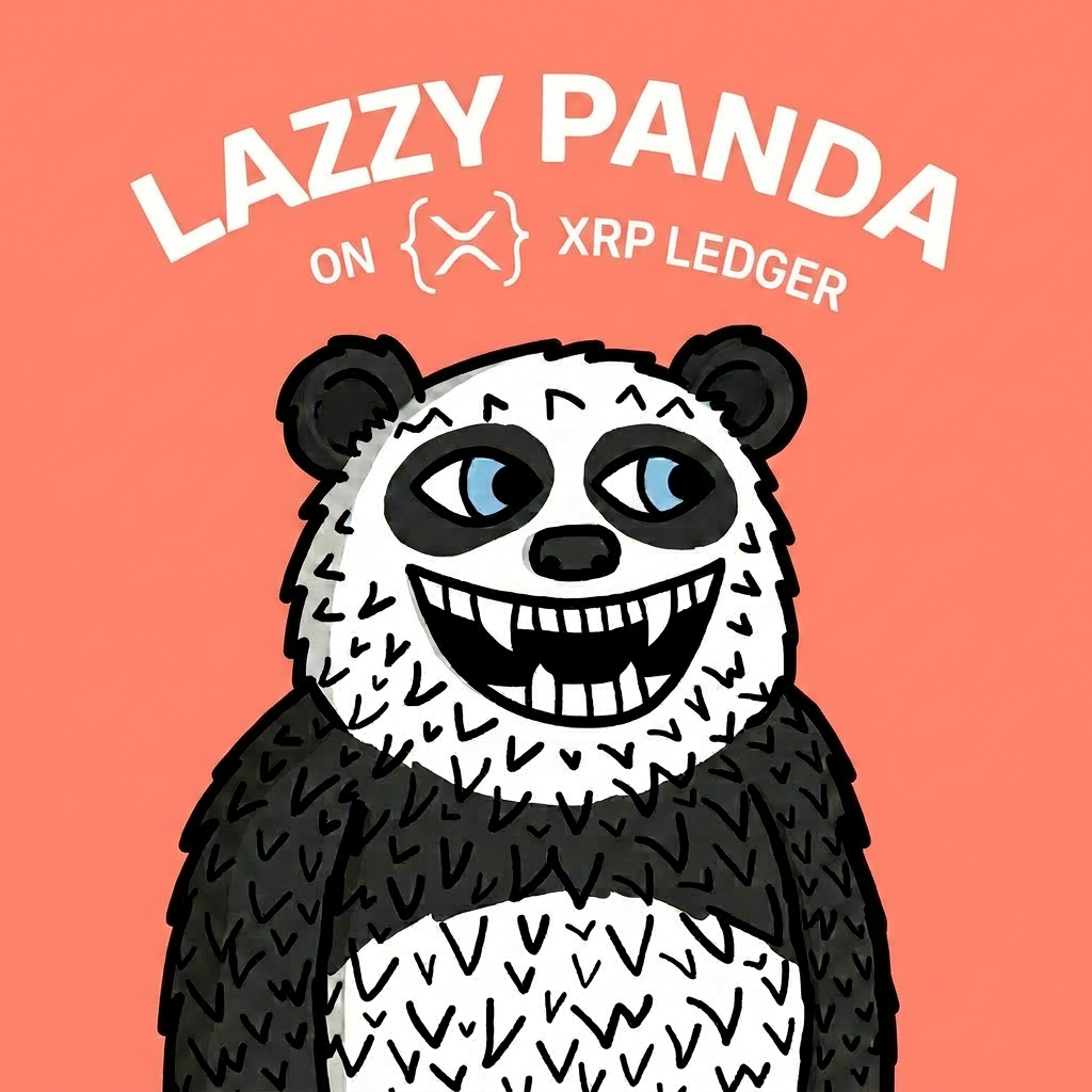 Lazzy Panda on Coral Nap background