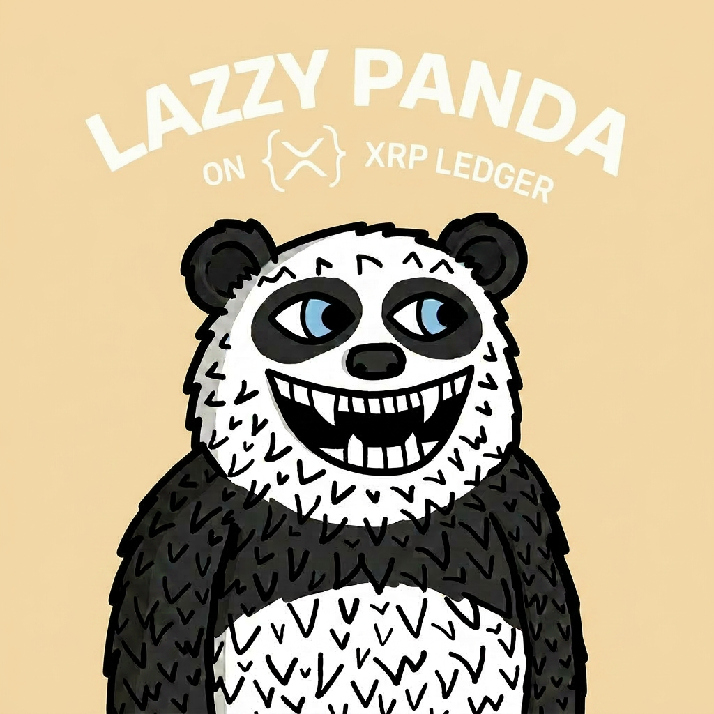 Lazzy Panda on Bamboo Cream background