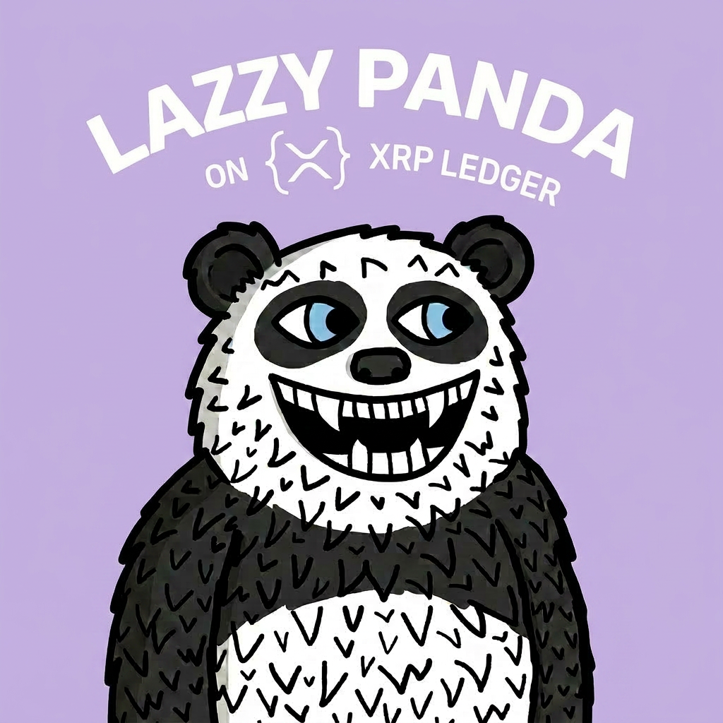 Lazzy Panda on Lavender Haze background
