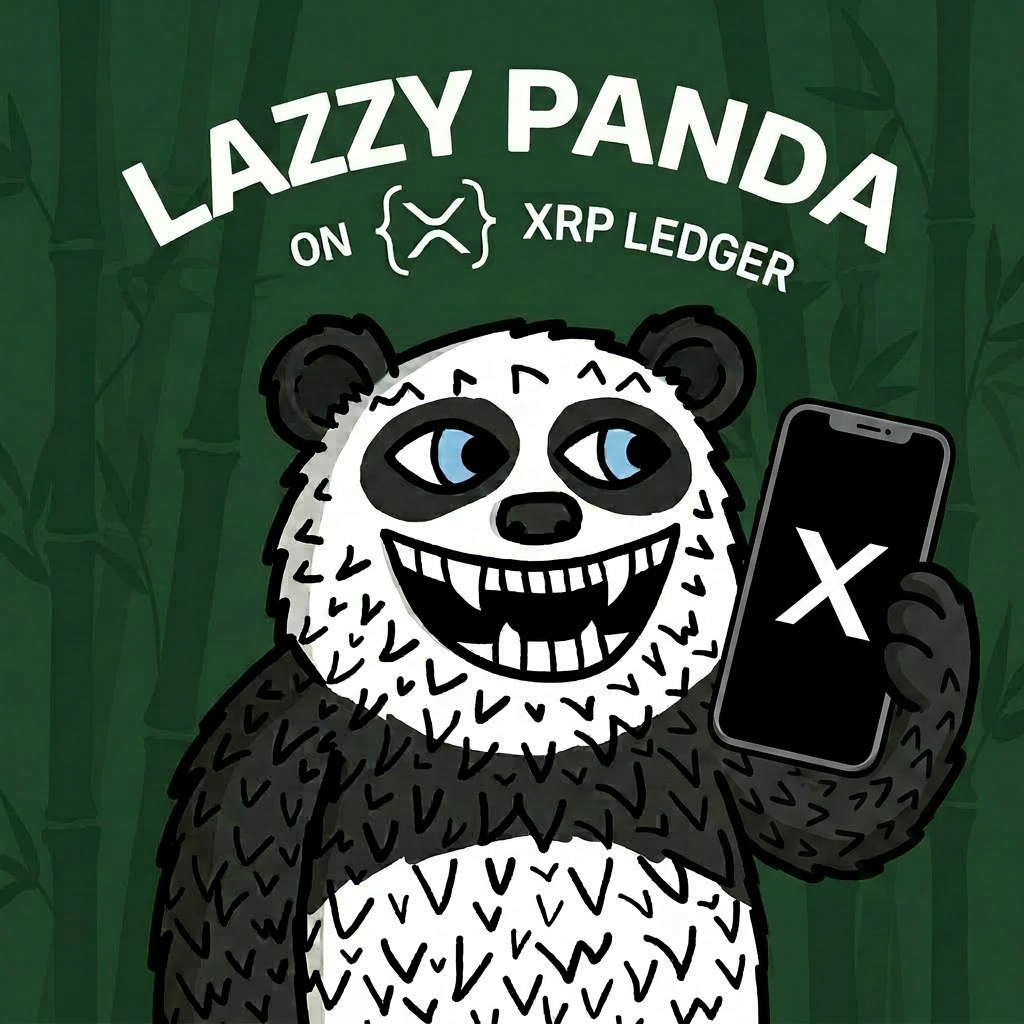 Lazzy Panda holding a phone showing Twitter / X